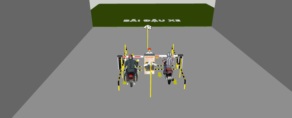 Máy giữ xe quẹt thẻ 2 làn vừa vào vừa ra